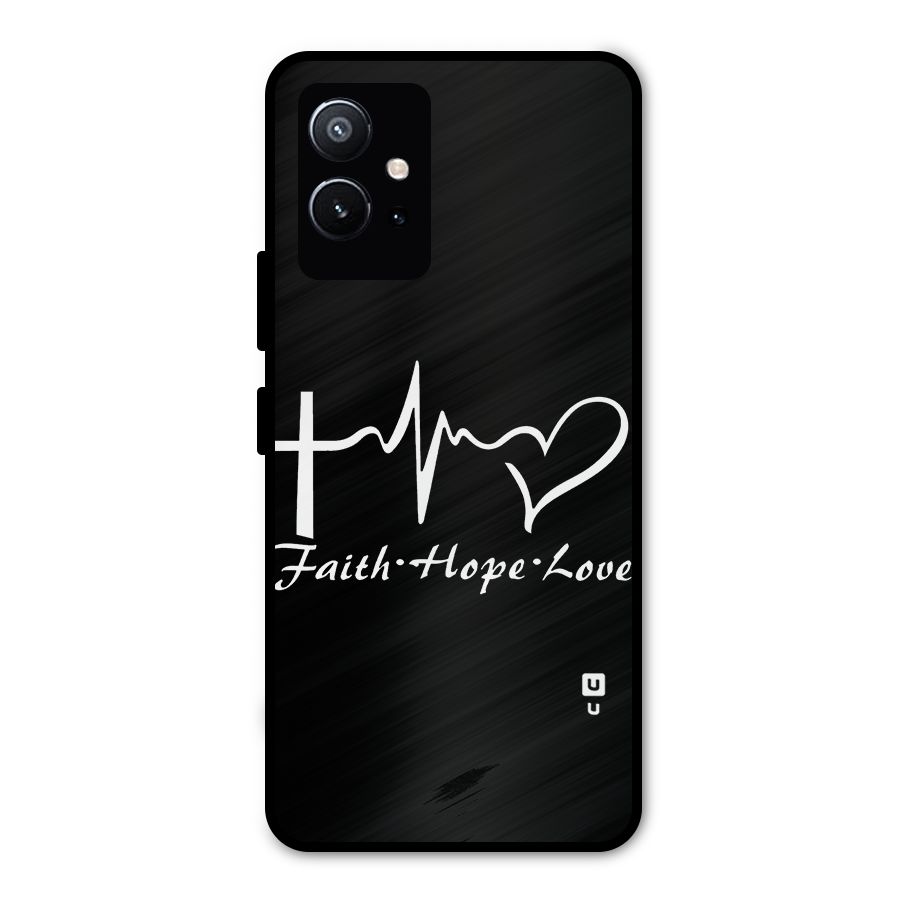 Faith Hope Love Heart Sign Metal Back Case for Vivo Y75 5G