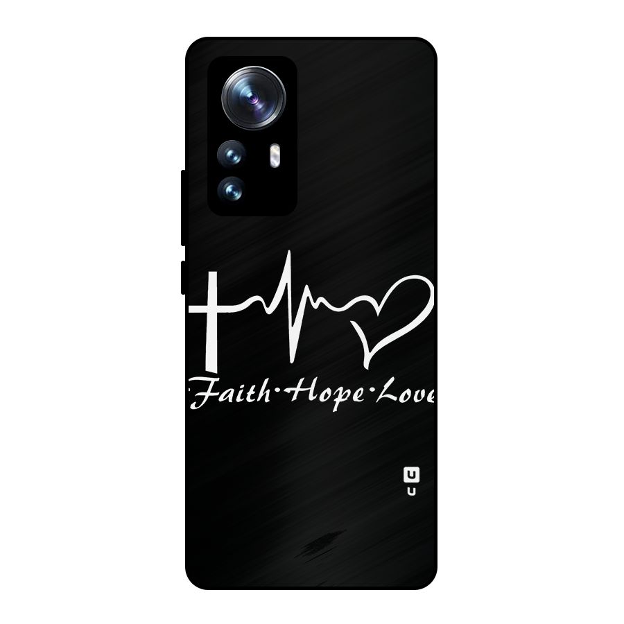 Faith Hope Love Heart Sign Metal Back Case for Xiaomi 12 Pro