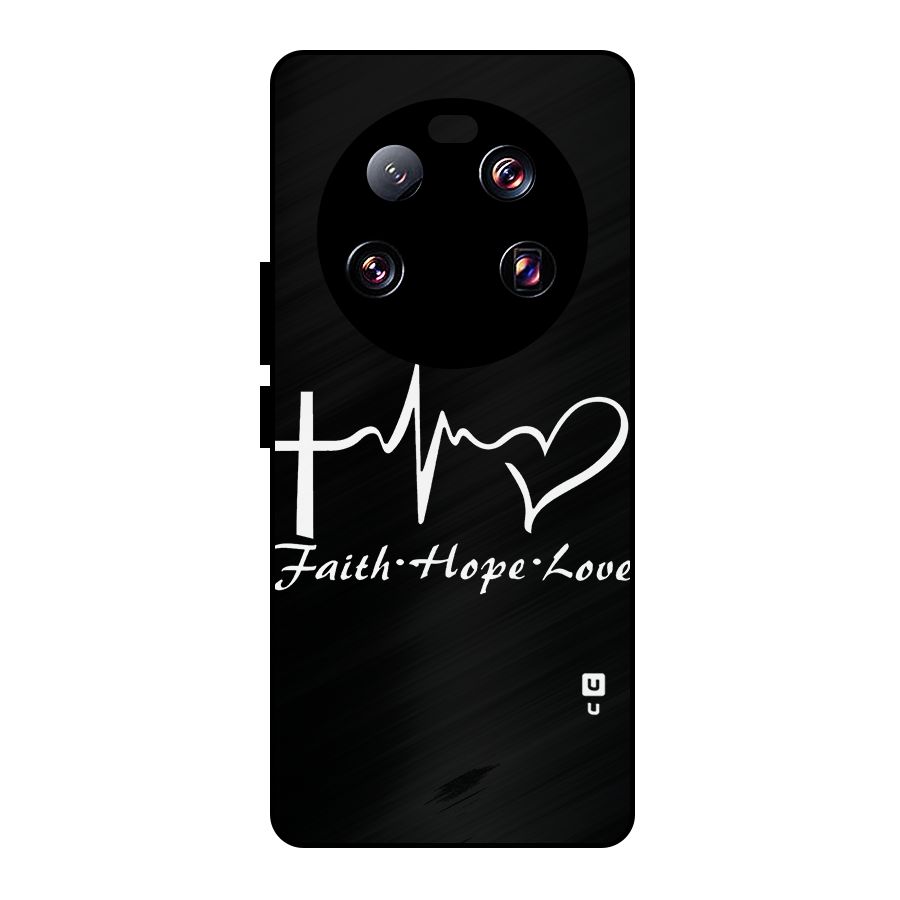 Faith Hope Love Heart Sign Metal Back Case for Xiaomi 13 Ultra