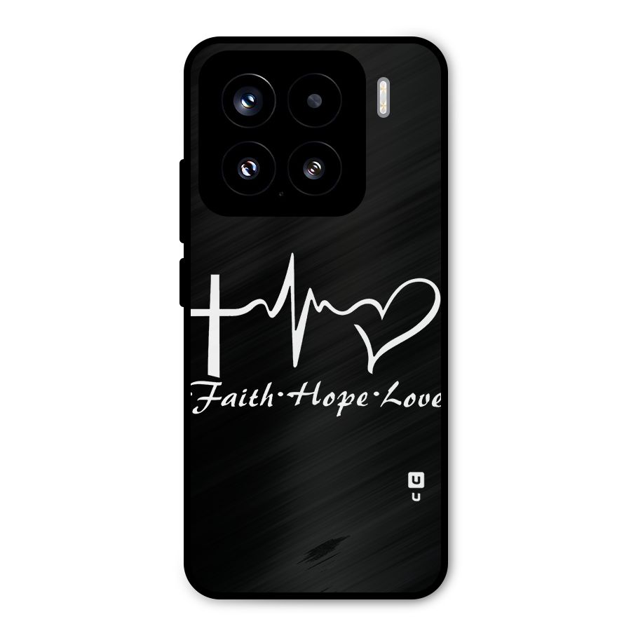 Faith Hope Love Heart Sign Metal Back Case for Xiaomi 15