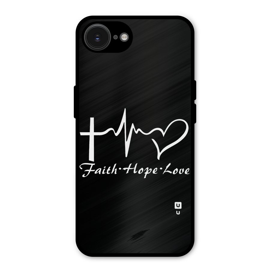 Faith Hope Love Heart Sign Metal Back Case for iPhone 16e