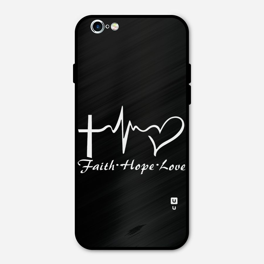 Faith Hope Love Heart Sign Metal Back Case for iPhone 6 6s