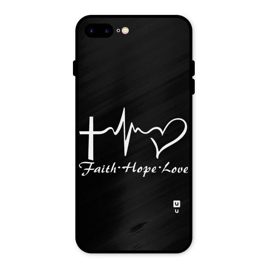 Faith Hope Love Heart Sign Metal Back Case for iPhone 8 Plus