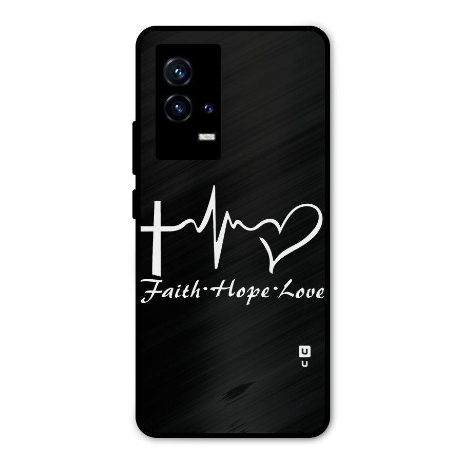 Faith Hope Love Heart Sign Metal Back Case for iQOO 9 5G
