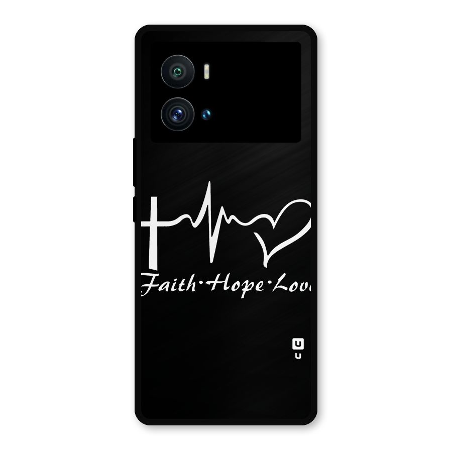 Faith Hope Love Heart Sign Metal Back Case for iQOO 9 Pro