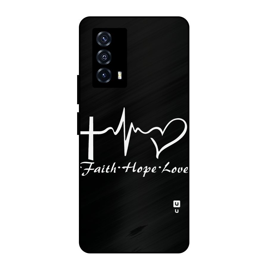 Faith Hope Love Heart Sign Metal Back Case for iQOO Z5