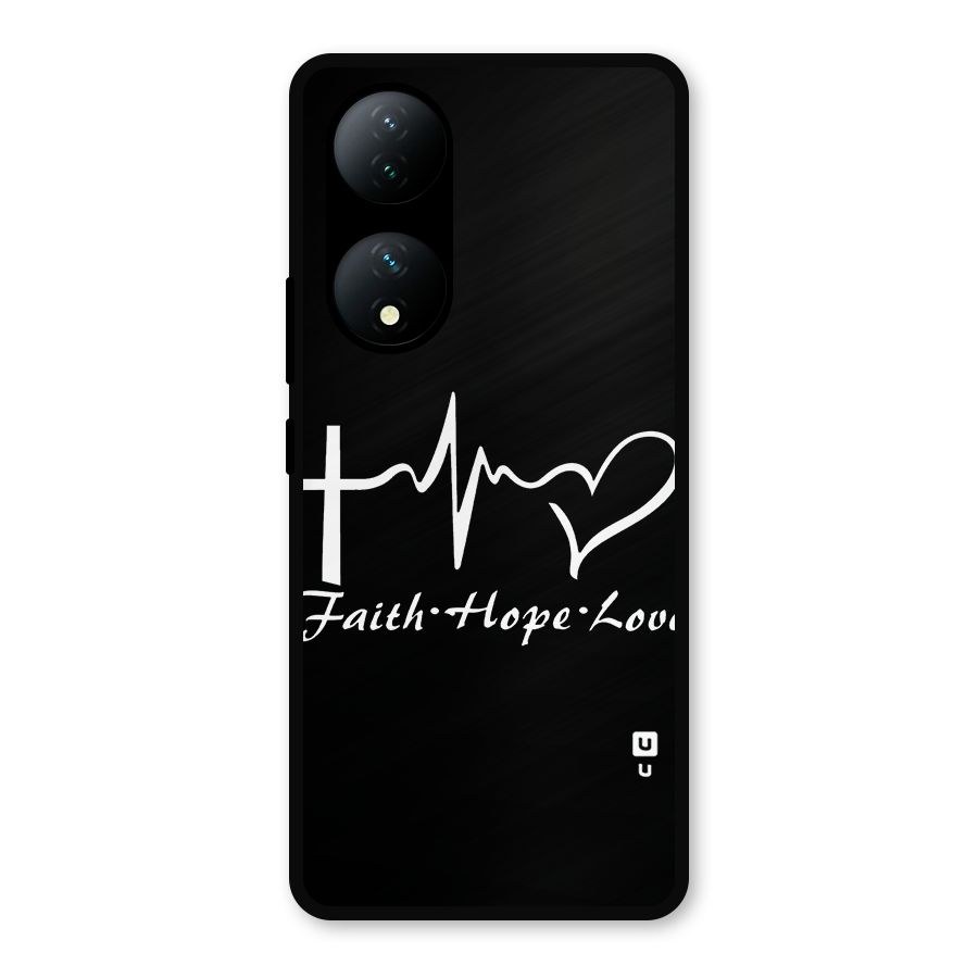 Faith Hope Love Heart Sign Metal Back Case for iQOO Z7
