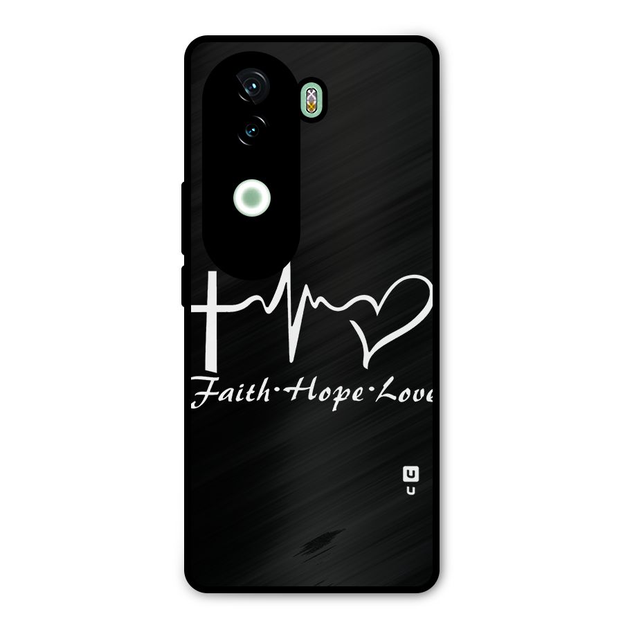 Faith Hope Love Heart Sign Metal Back Case for iQOO Z9s