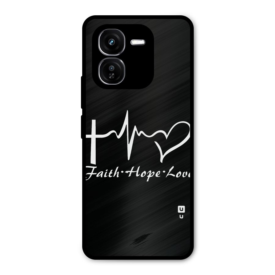 Faith Hope Love Heart Sign Metal Back Case for iQOO Z9x