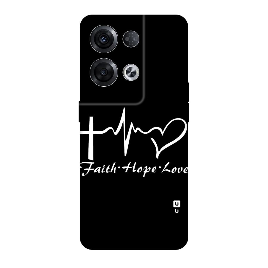 Faith Hope Love Heart Sign Original Polycarbonate Back Case for Oppo Reno8 Pro 5G