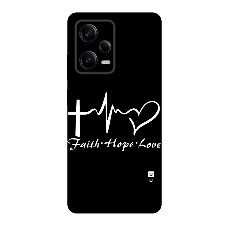 Faith Hope Love Heart Sign Original Polycarbonate Back Case for Redmi Note 12 Pro