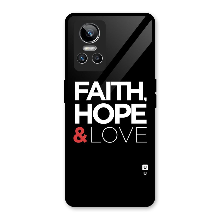 Faith Hope and Love Typography Glass Back Case for Realme GT Neo 3