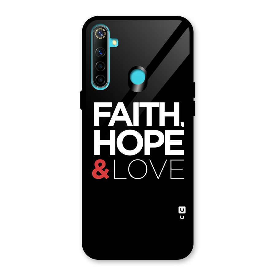 Faith Hope and Love Typography Glass Back Case for Realme Narzo 10