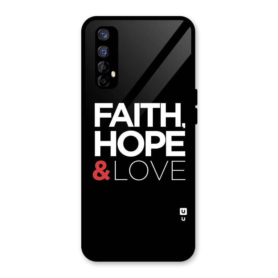 Faith Hope and Love Typography Glass Back Case for Realme Narzo 20 Pro
