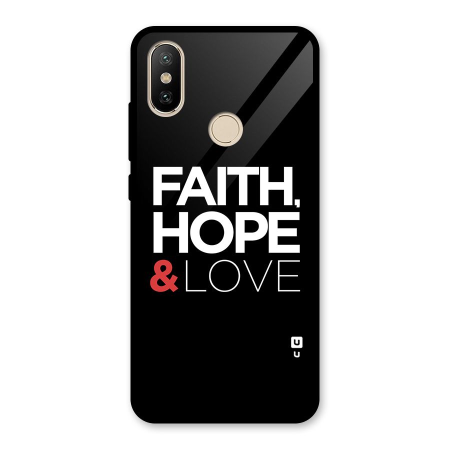 Faith Hope and Love Typography Glass Back Case for Redmi A2