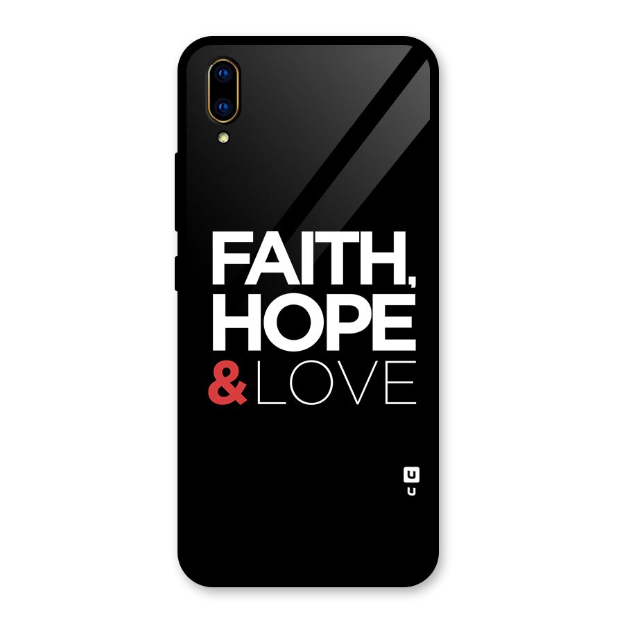 Faith Hope and Love Typography Glass Back Case for Vivo V11 Pro