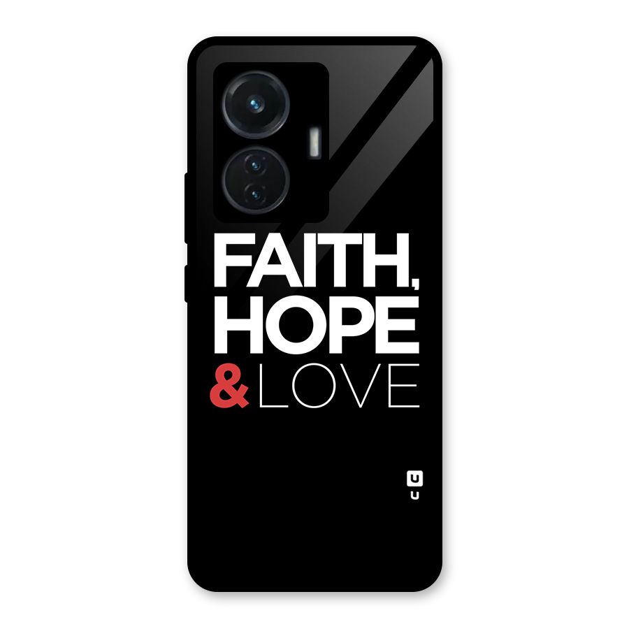 Faith Hope and Love Typography Glass Back Case for iQOO Z6 44W
