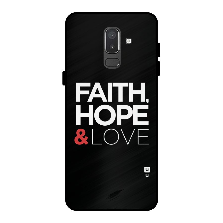 Faith Hope and Love Typography Metal Back Case for Galaxy On8 (2018)