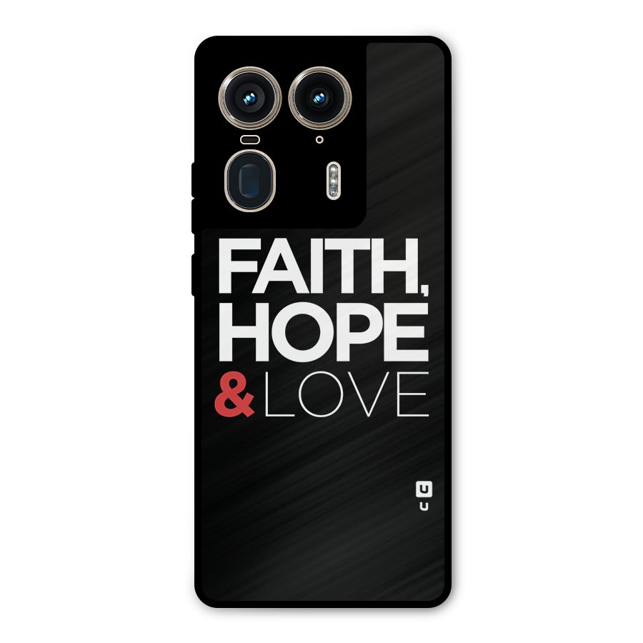 Faith Hope and Love Typography Metal Back Case for Motorola Edge 50 Ultra