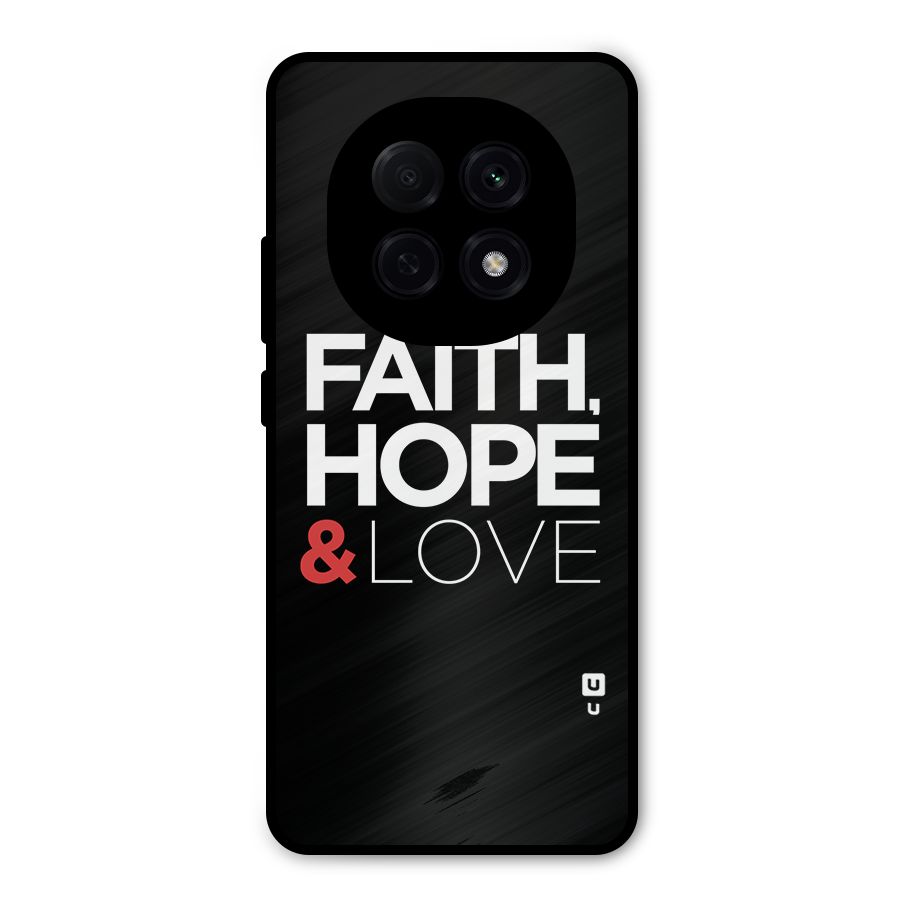 Faith Hope and Love Typography Metal Back Case for Oppo F29 Pro