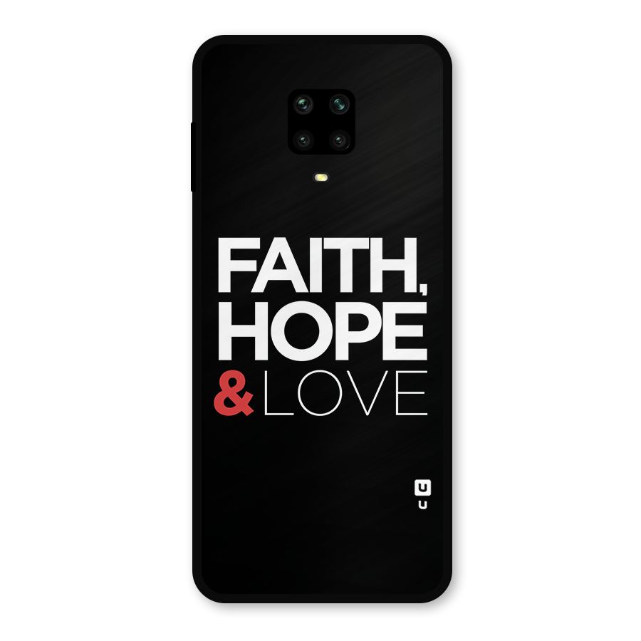 Faith Hope and Love Typography Metal Back Case for Poco M2 Pro