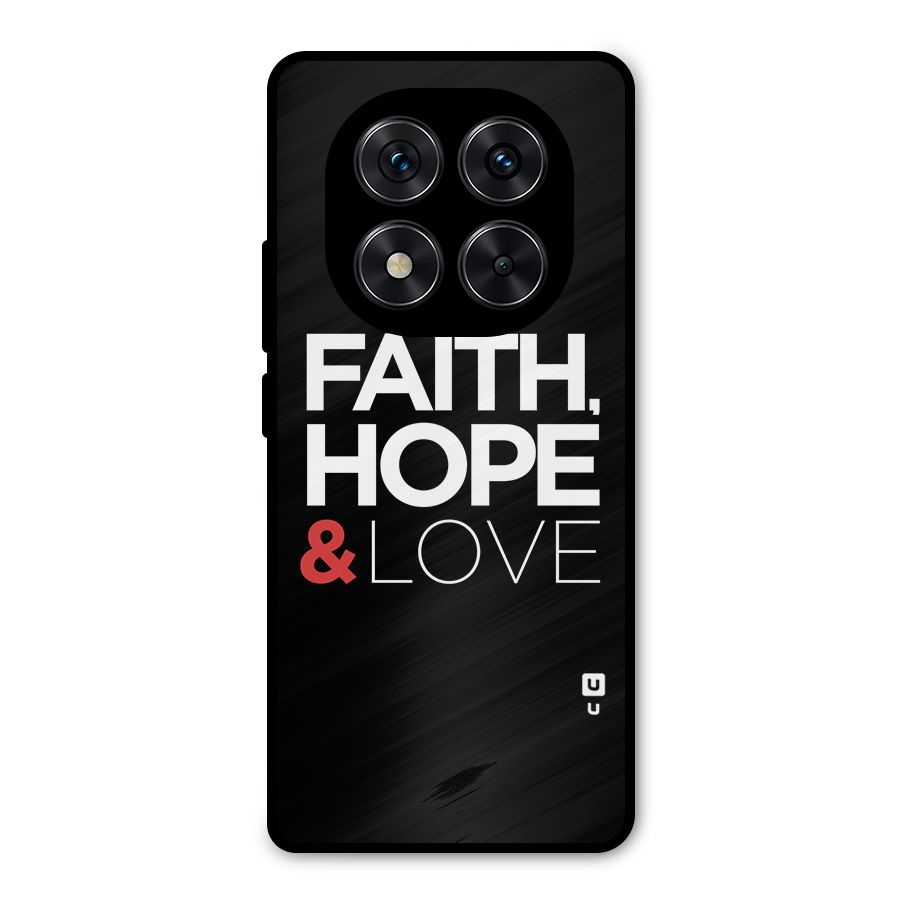 Faith Hope and Love Typography Metal Back Case for Poco X7
