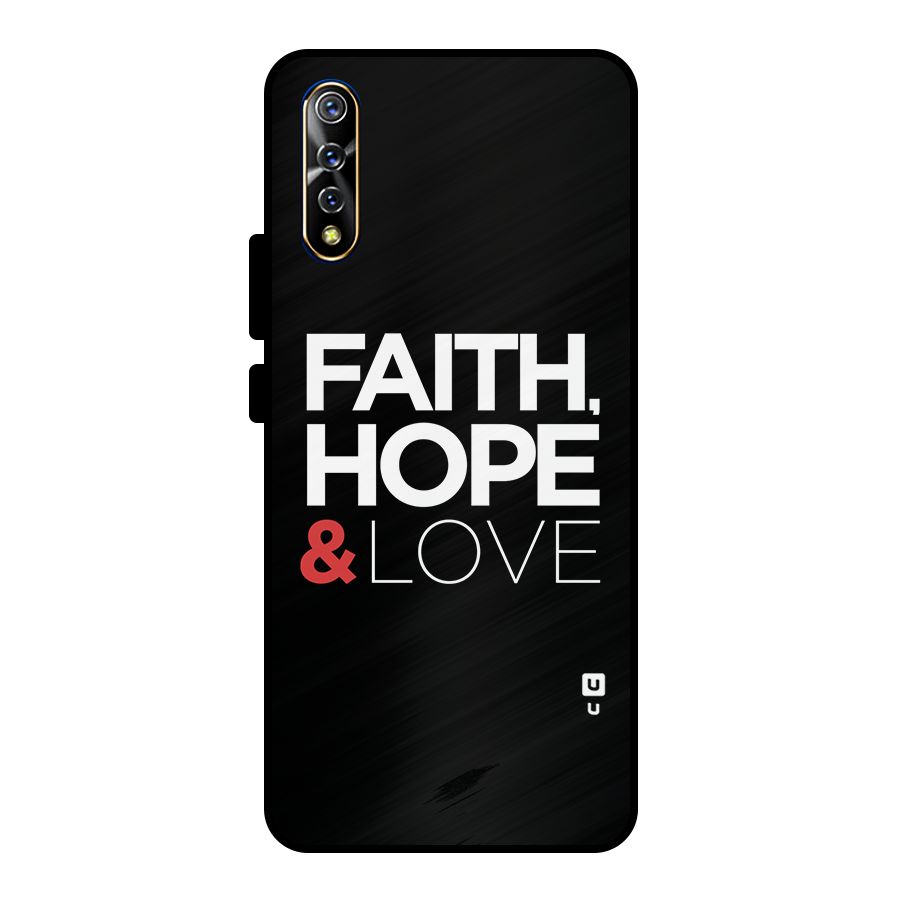Faith Hope and Love Typography Metal Back Case for Vivo S1