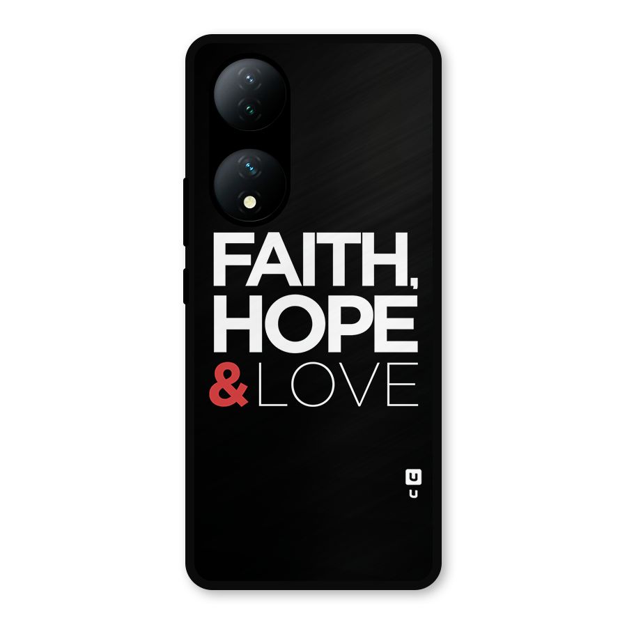 Faith Hope and Love Typography Metal Back Case for Vivo Y100a