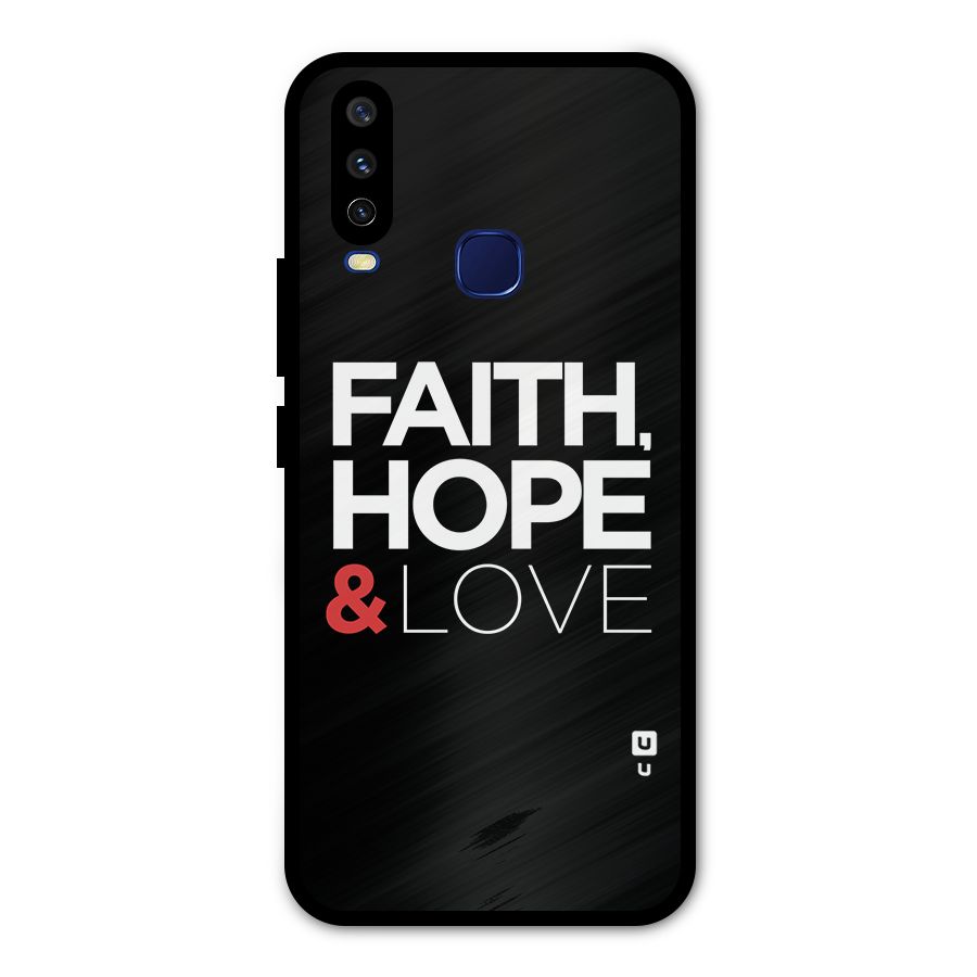 Faith Hope and Love Typography Metal Back Case for Vivo Y12