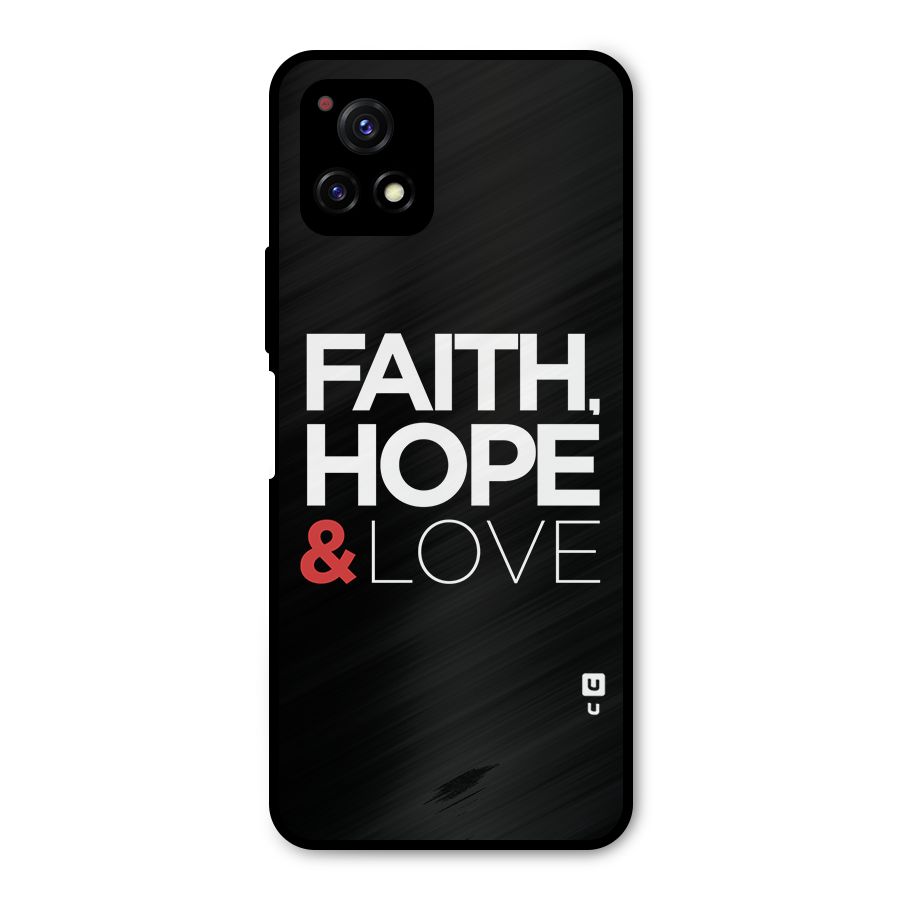 Faith Hope and Love Typography Metal Back Case for Vivo Y72 5G