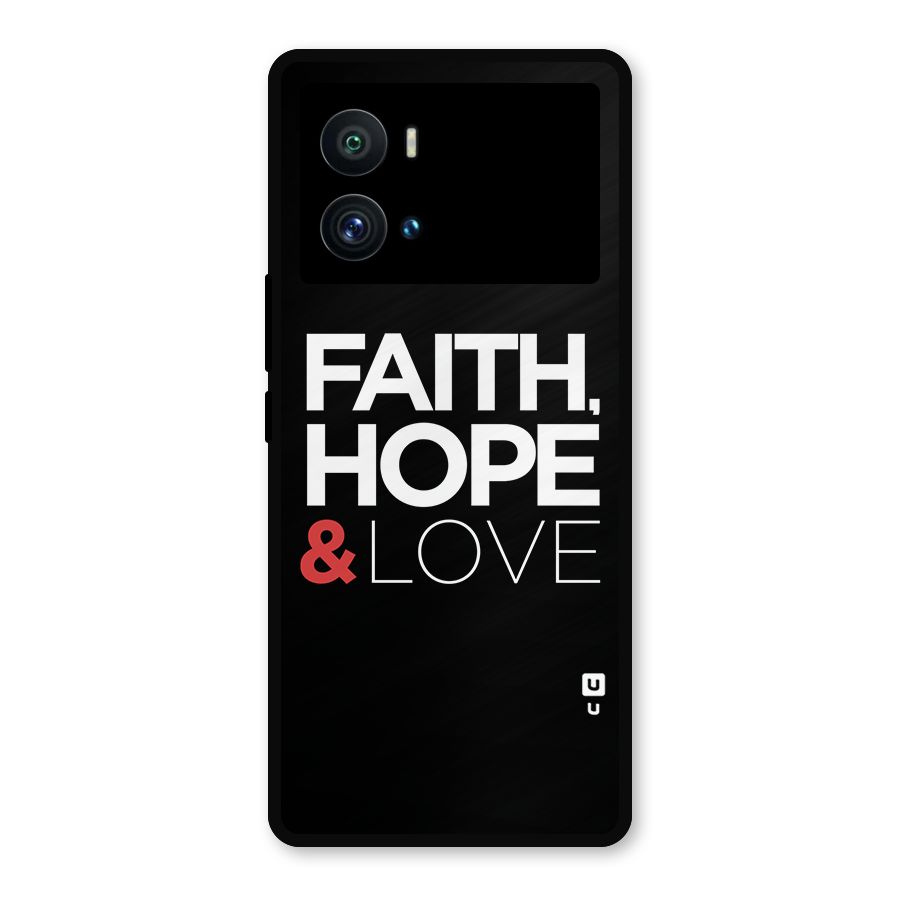 Faith Hope and Love Typography Metal Back Case for iQOO 9 Pro
