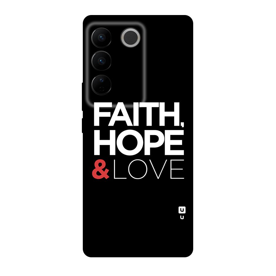 Faith Hope and Love Typography Original Polycarbonate Back Case for Vivo V27