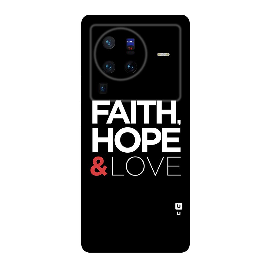 Faith Hope and Love Typography Original Polycarbonate Back Case for Vivo X80
