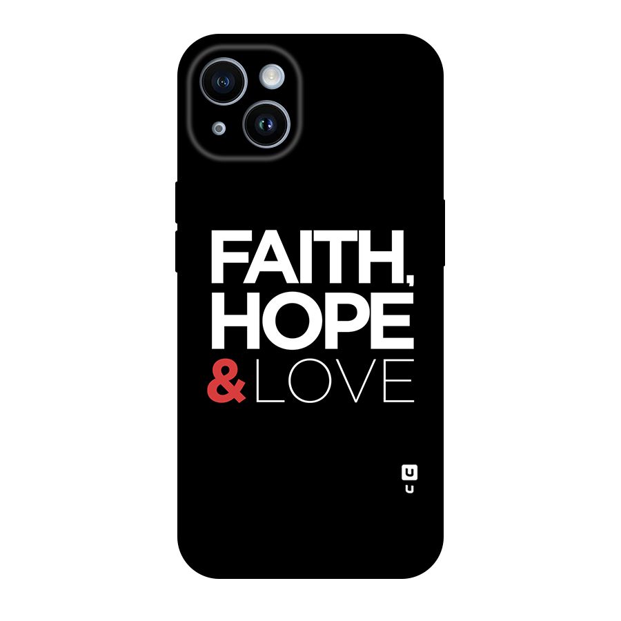 Faith Hope and Love Typography Original Polycarbonate Back Case for iPhone 14