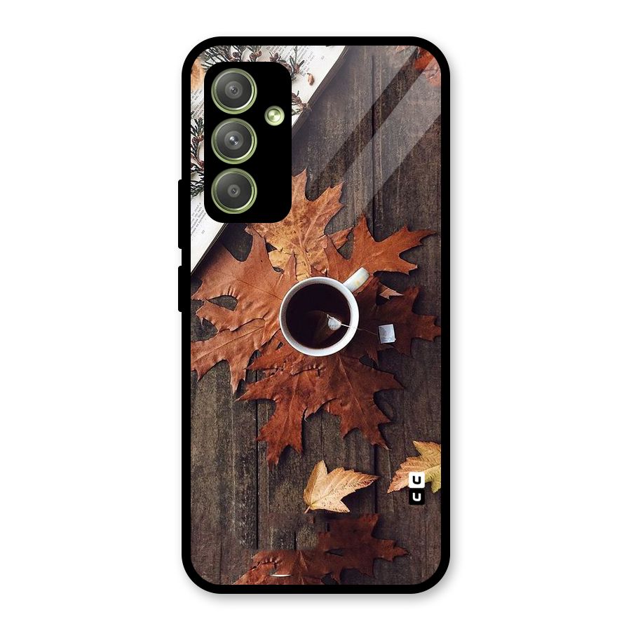 Fall Leaf Coffee Glass Back Case for Galaxy A54