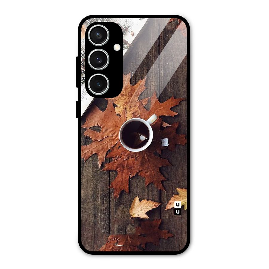 Fall Leaf Coffee Glass Back Case for Galaxy S23 FE