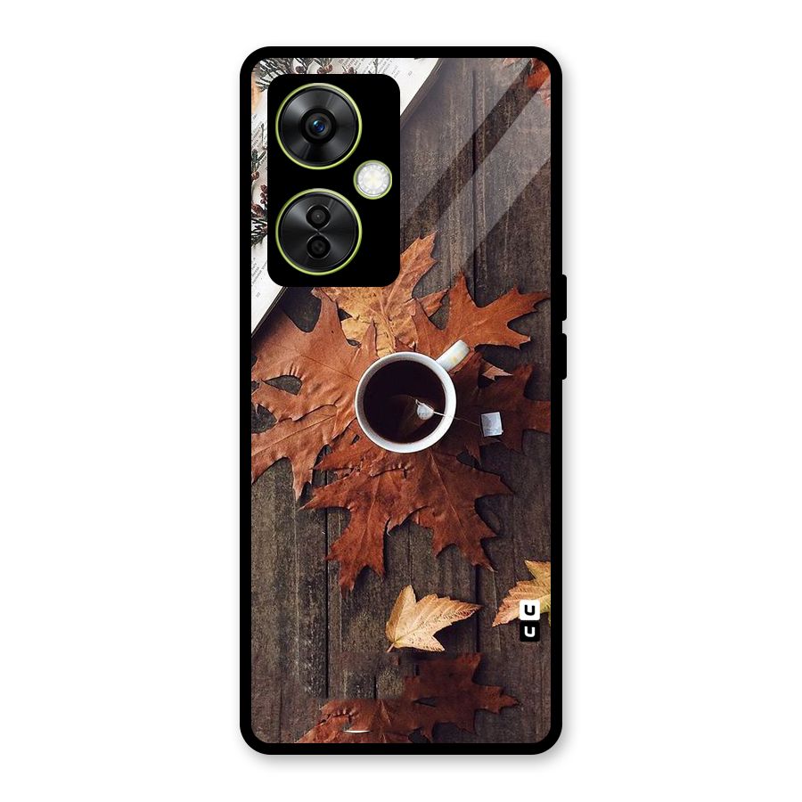 Fall Leaf Coffee Glass Back Case for OnePlus Nord CE 3 Lite