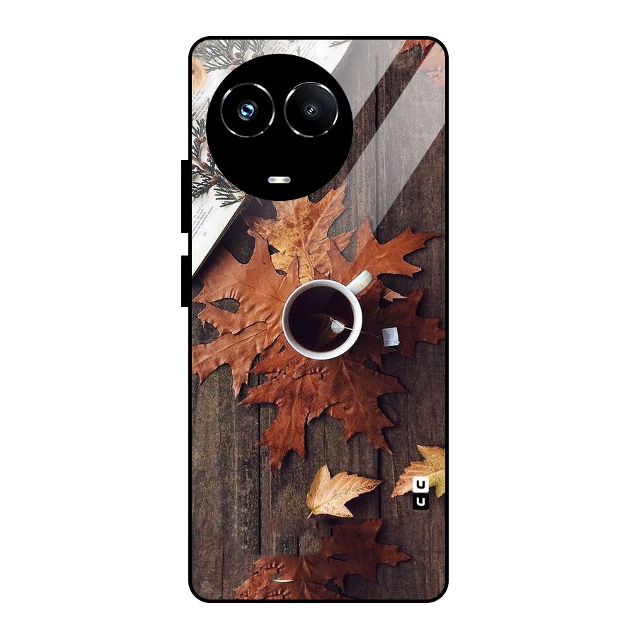 Fall Leaf Coffee Glass Back Case for Realme 11X