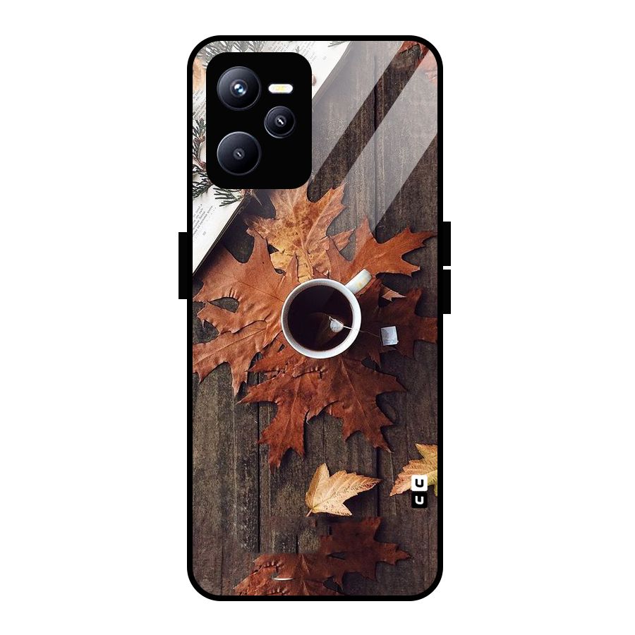 Fall Leaf Coffee Glass Back Case for Realme C35