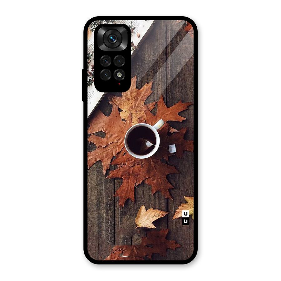 Fall Leaf Coffee Glass Back Case for Redmi Note 11S