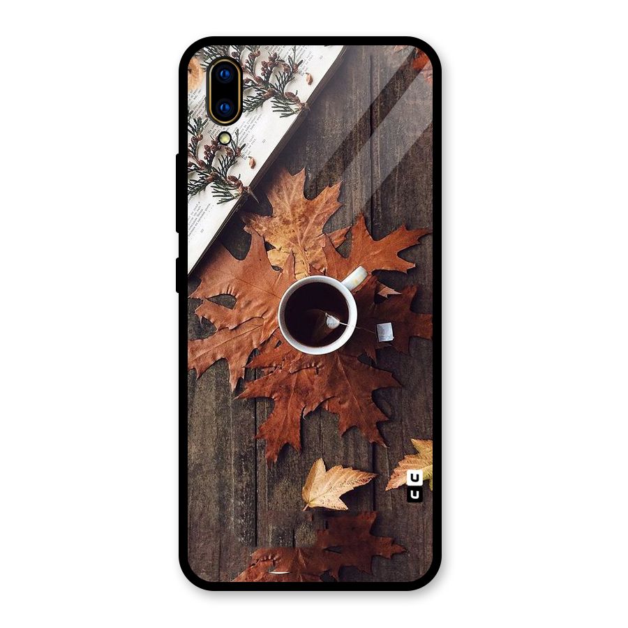 Fall Leaf Coffee Glass Back Case for Vivo V11 Pro