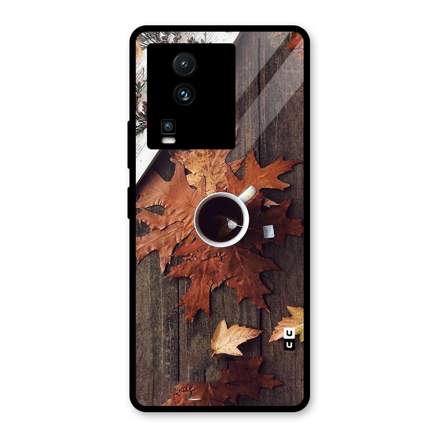 Fall Leaf Coffee Glass Back Case for Vivo iQOO Neo 7