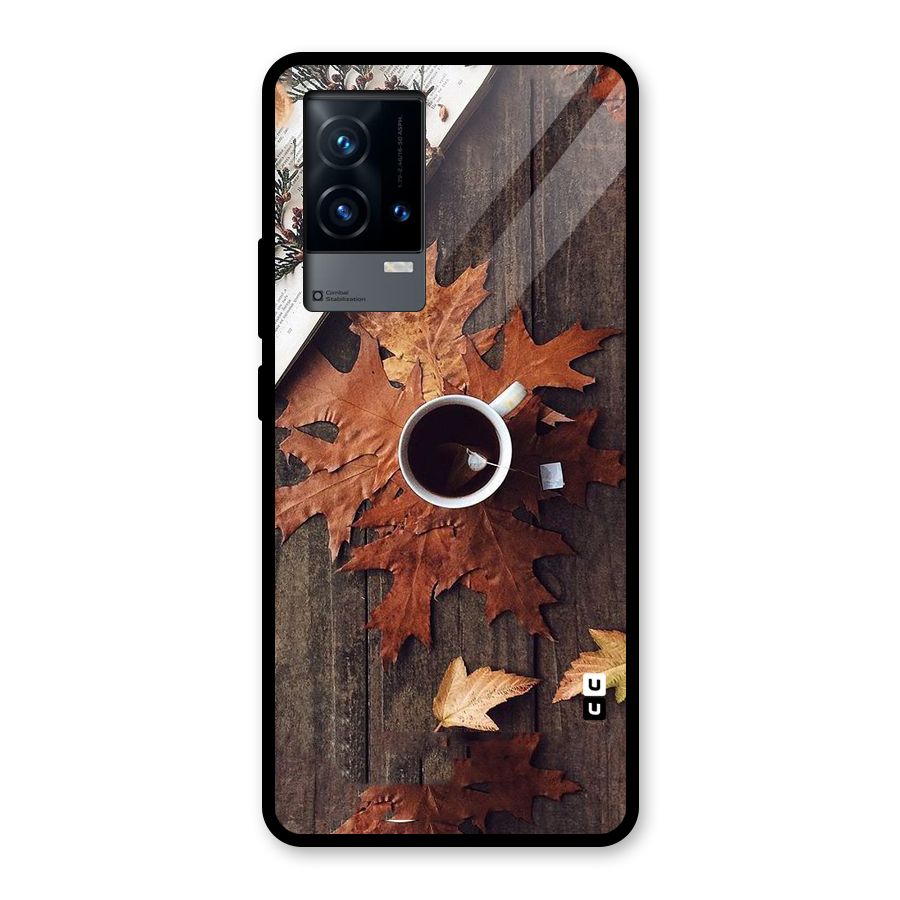 Fall Leaf Coffee Glass Back Case for iQOO 9 5G