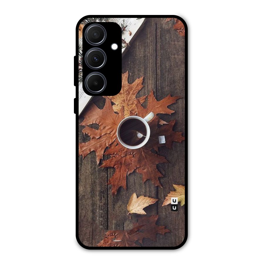 Fall Leaf Coffee Metal Back Case for Galaxy A35