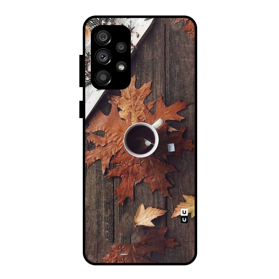 Fall Leaf Coffee Metal Back Case for Galaxy A73 5G