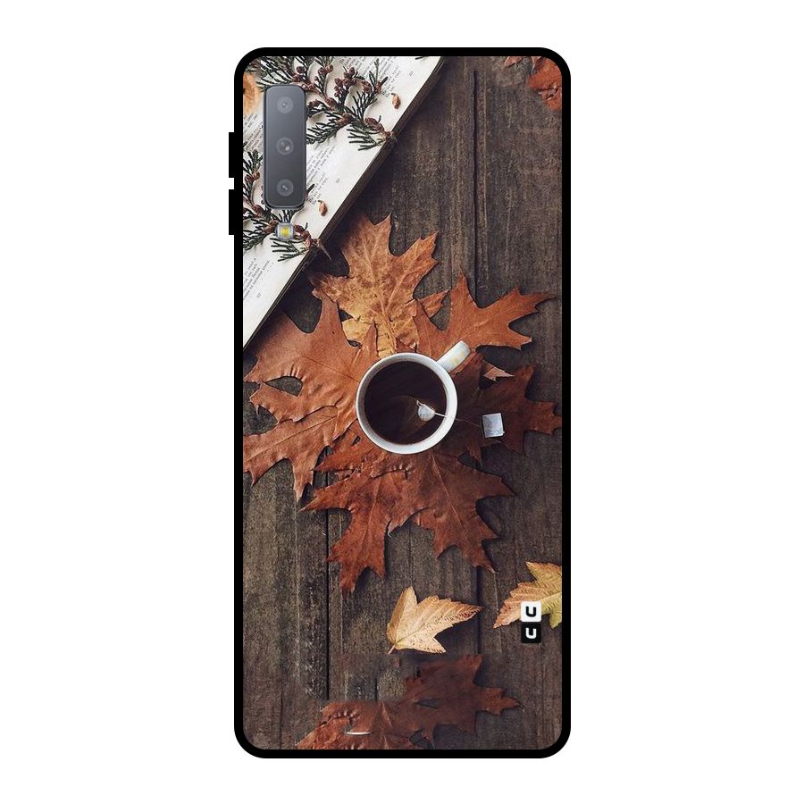Fall Leaf Coffee Metal Back Case for Galaxy A7 (2018)