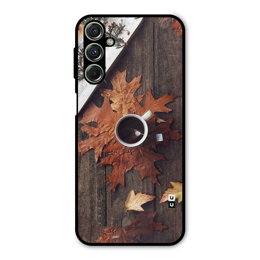 Fall Leaf Coffee Metal Back Case for Galaxy F34