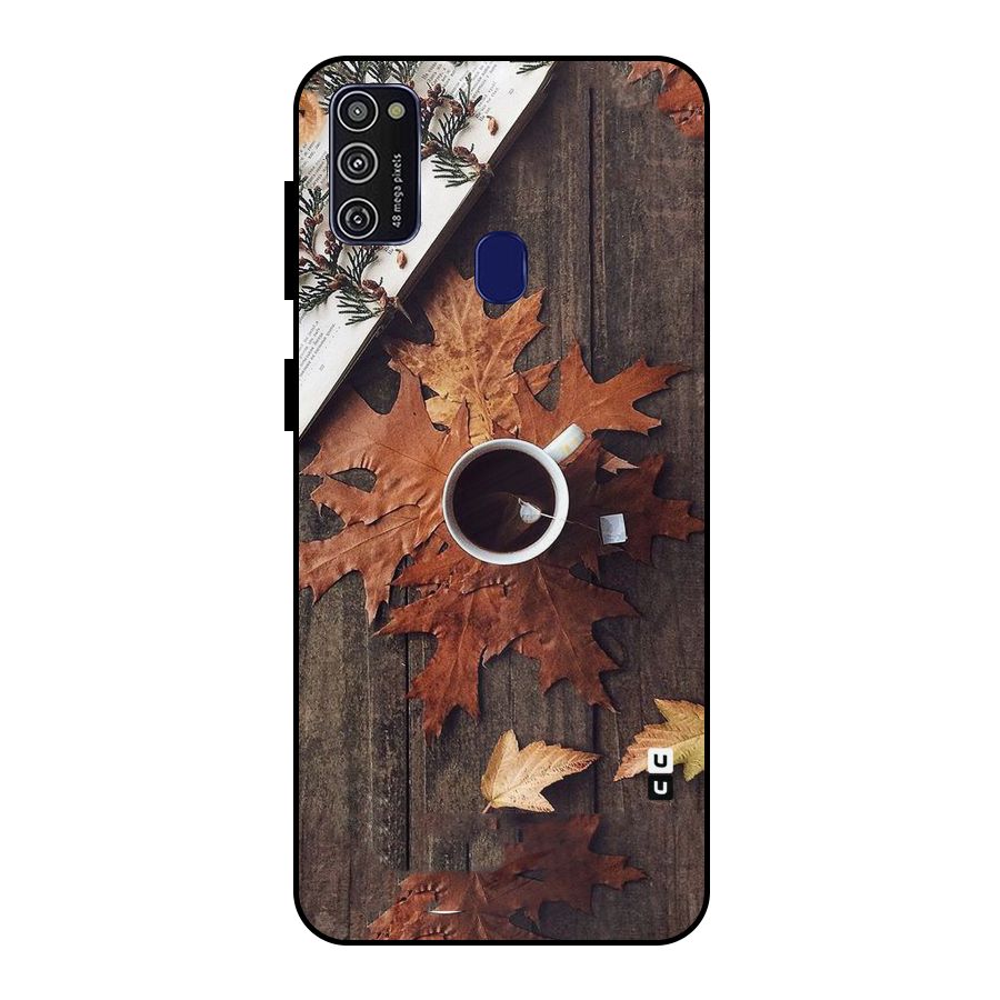 Fall Leaf Coffee Metal Back Case for Galaxy M30s