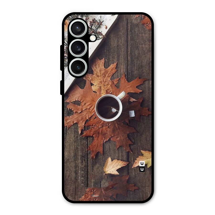 Fall Leaf Coffee Metal Back Case for Galaxy S23 FE