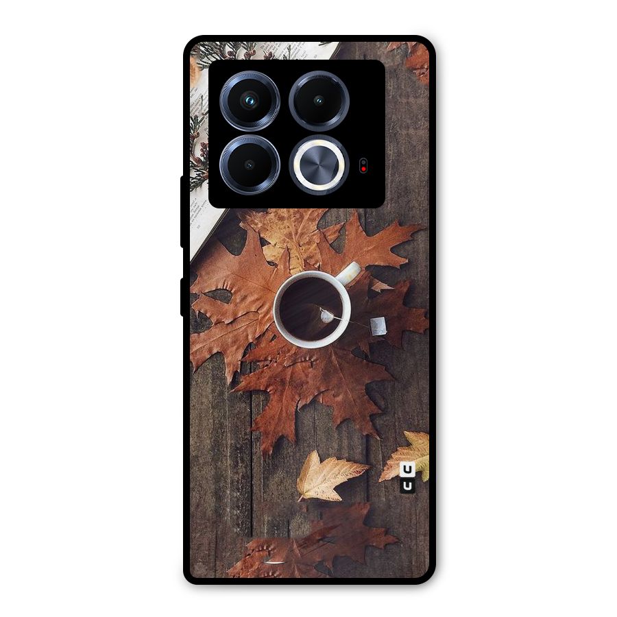 Fall Leaf Coffee Metal Back Case for Infinix Note 40 5G